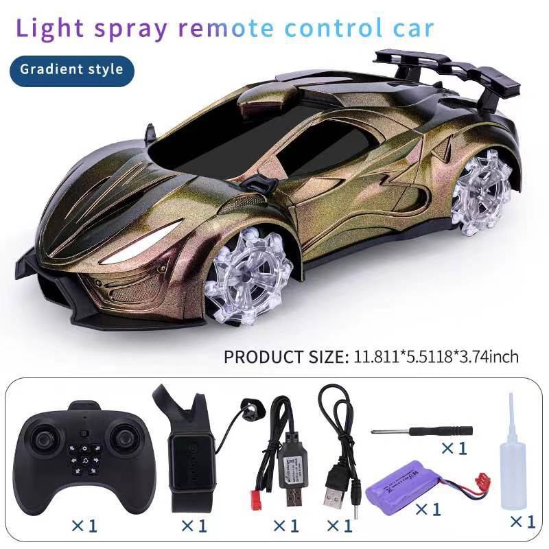 🔥🔥🔥 Light spray remote control car [blue/green/glod/red]